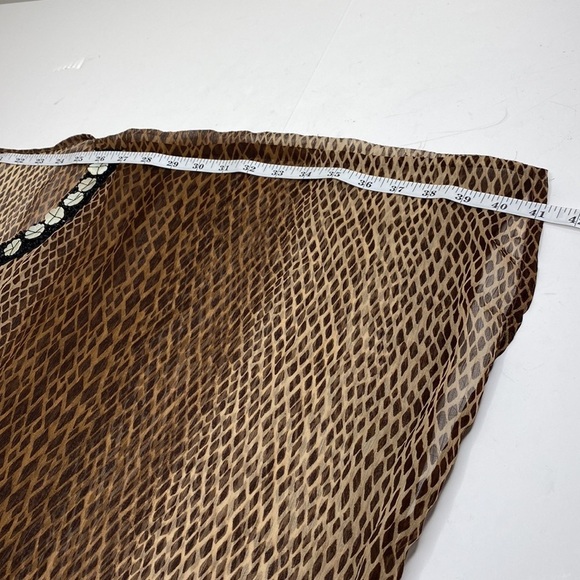 Sheer Shawl Swim Coverup With Beads and Mother of Pearl Embellishments O/S - Picture 7 of 9